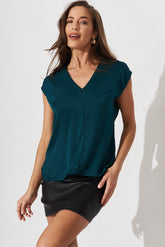 Emerald Satin Indiana Blouse